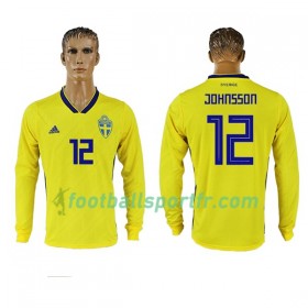 Tenue Suède Johnsson 12 Domicile Coupe du monde 2018 Maillot de Foot ML